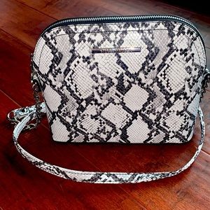 Steve Madden White Snake Skin Purse Satchel New